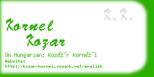 kornel kozar business card